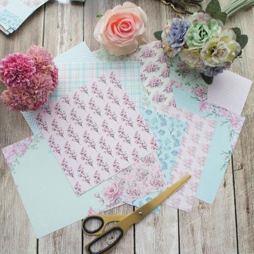 24 sheets DIY 12 style 15.2*15.2cm wind blew through the garden theme craft paper scrapbooking creative paper DIY gift use