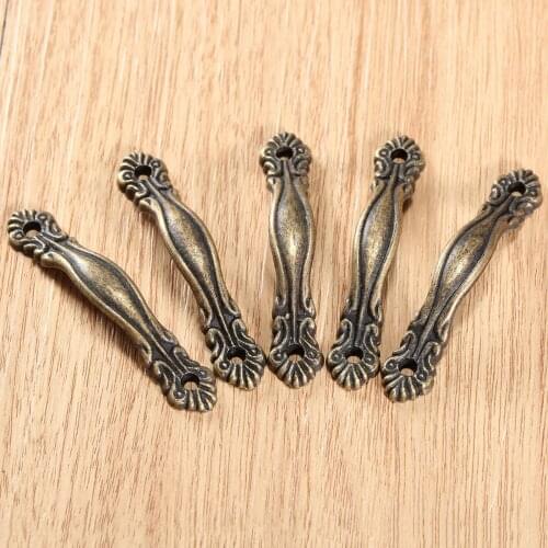 5Pcs Antique Bronze Retro Door Pulls Handle Drawer Cabinet Cupboard Closet Wardrobe Knob Jewelry Box Furniture Knobs and Handles