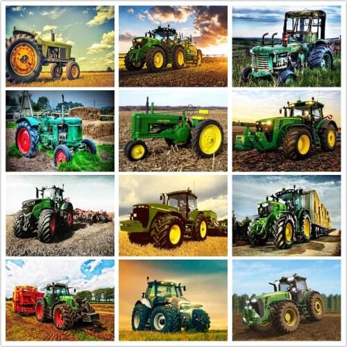 5D Diy Diamond Painting Kits for Adult Trucks Tractors Cars Full Round Square Drill Diamond Embroidery Mosaic Home Decor
