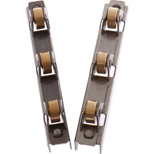 8/10mm Glass Sliding Door Roller Clamp Stainless Steel Wheel Pulley Rollers For Bathroom Door Shop Wine Cabinet