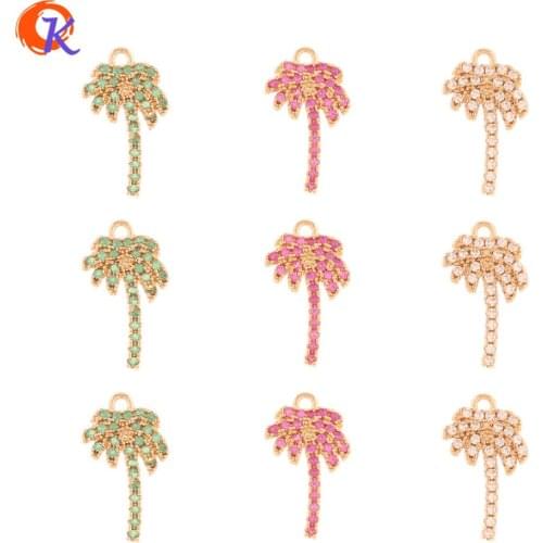 Cordial Design 50Pcs 9*15MM Jewelry Accessories/Earring Findings/Tree Shape/DIY Making/Hand Made/CZ Charms/Earrings Connectors