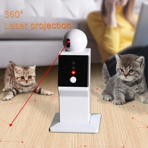 Smart Cat Interactive Toy Robot Laser Toy Auto Rotating LED Laser Teasing Cat Exercise Training Playing Toy For Cat USB Charging