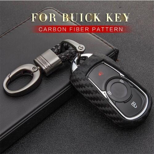 Car Key Case Cover For Buick Regal GS Excelle XT Lacrosse Encore Verano Regal Carbon Fiber Soft Silicone Key Ring Accessories