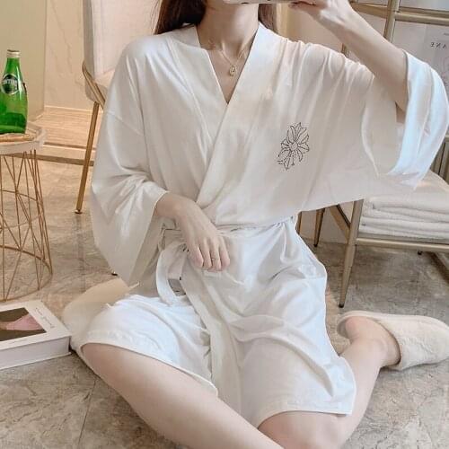 Bathrobe women long cotton absorbent fast dry spring and summer plus code beauty salon all cotton hotel swimming womens
