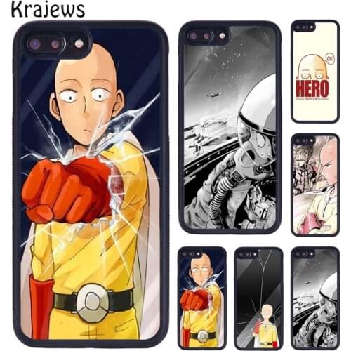 Krajews One Punch Man Saitama Phone Case Fundas For iPhone 5 6S 7 8 plus 11 12 Pro X XR XS Max Samsung Galaxy S6 S7 S8 S9 S10