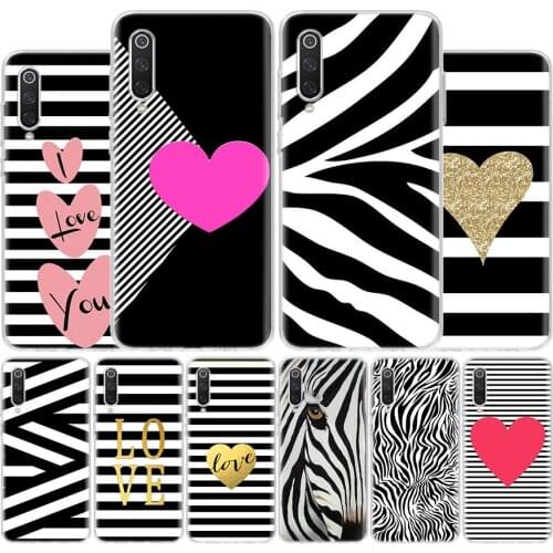 Black white Zebra Stripe Phone Case For Xiaomi Mi Note 10 11 9 8 10T 9T CC9 5X 6X Poco F1 X3 F2 Pro Lite Ultra A1 A2 A3 Coque Co