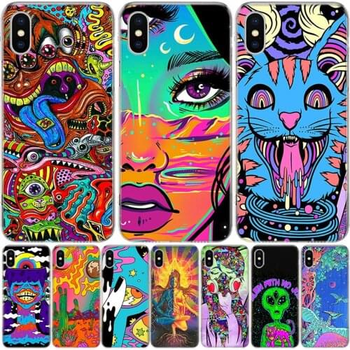 Colourful Psychedelic Trippy Art Phone Case For Iphone 11 12 Mini Pro XS Max XR X 8 7 6 6S Plus SE 2020 5 5S SE Cover Shell Coqu