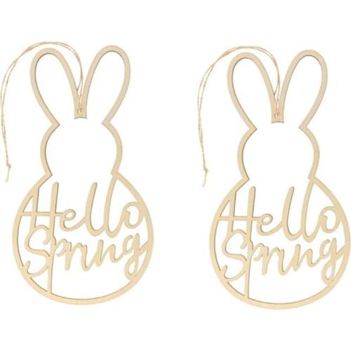 Wooden Hello Spring Wreath Sign Easter Bunny Wreath Spring Wedding Decor Easter Wreath Decorations Spring Garland