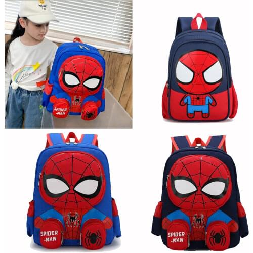 Marvel Childrens Backpack Kindergarten Cartoon Schoolbag Boy Anime Spiderman Backpack Printed Bookbag Back To School Supplies