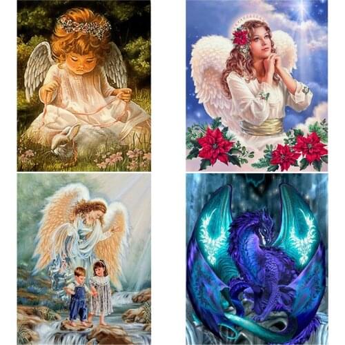 DIY Angel 5D Diamond Painting Full Square Drill Mosaic Cartoon Diamond Embroidery Cross Stitch Wall Art Home Decor Gift