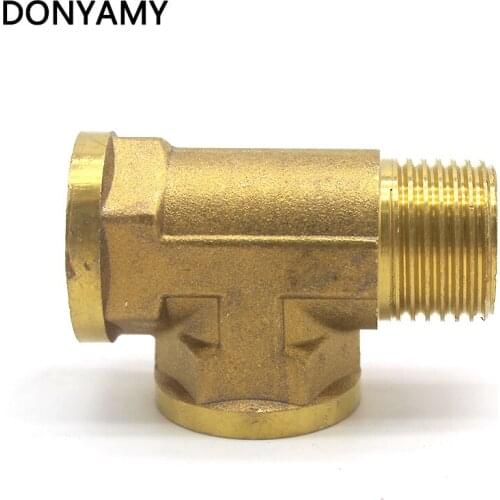 DONYUMMYJO 2 Tee 3 Way Brass Pipe fitting Connector 1/2" BSP Male x 1/2" BSP Female x 1/2" BSP male Thread for water fuel gas