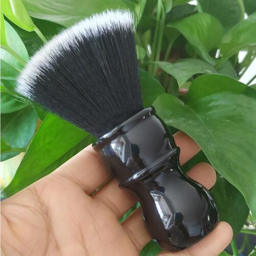 Dscosmetic 24mm classic black resin handle synthetic hair flat top knots tuxedo Shaving Brush for man wet shave