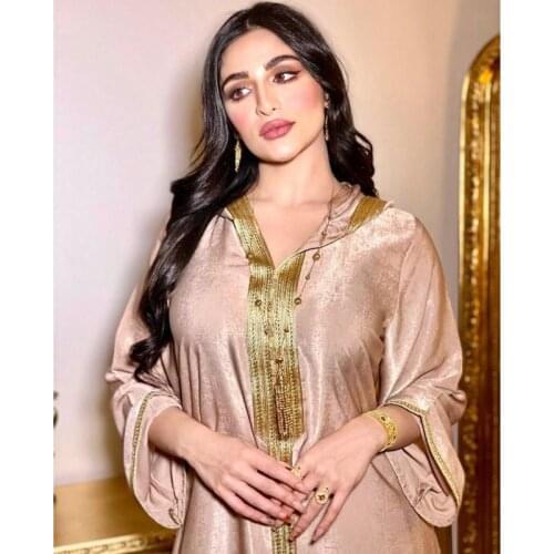 Dubai Arabic Muslim Abaya Dress For Women Fall 2021Long Sleeve Robe Moroccan Kaftan Hooded Maxi Dress Turkish Islamic Jalabiya