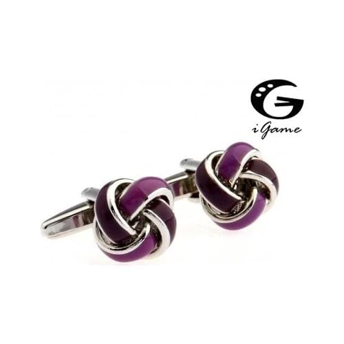 IGame Purple Metal Knot Cuff Links Fashion Design Free Shipping