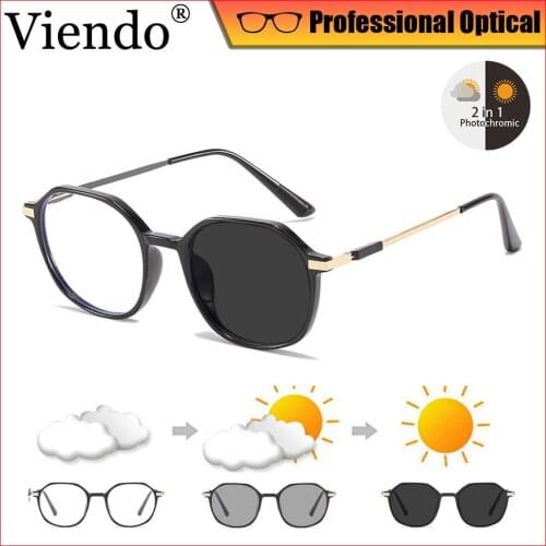 Photochromic Anti Blue Ray Eyeglasses Fashion Blue Light Blocking Computer Glasses Transitonal Sunglasses UV400 Protection