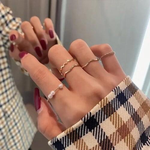 Ring Set for Women Jewelry 2021 Fashion Womens Ring Wedding Jewelry Korean Round Women Finger Ring Promotion Gifts