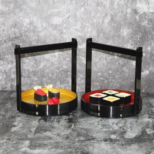Fruit Basket Sushi round Basket Fried Snack Pastry Creative Tableware Cold Dish sushi plate with handle serving tray cake stand