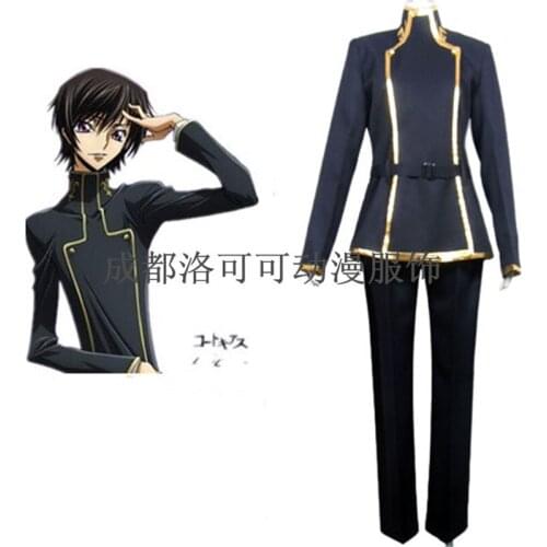 Anime Code Geass Cosplay Lelouch Lamperouge Cos Halloween Party High Quality Japanese Campus Uniform Set Costume