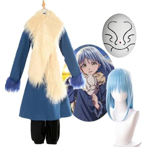 Anime That Time I Got Reincarnated as A Slime Rimuru Tempest Cosplay Costume Full Sets Uniform Scarf Clothes Mask Halloween Men