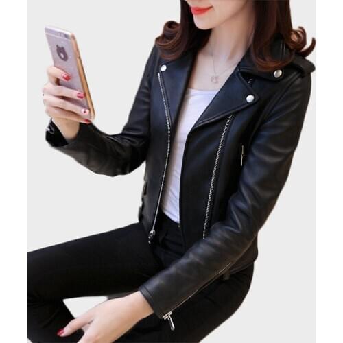 Top women clothing Lady leather jacket PU leather coat Stylish clothes NEW autumn Korean style short jackets Free shipping 132