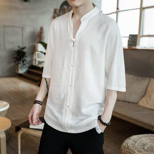 Linen shirts men Traditional chinese blouse Traditional chinese clothing for men male blouse shirt shang hai tang tops TA223