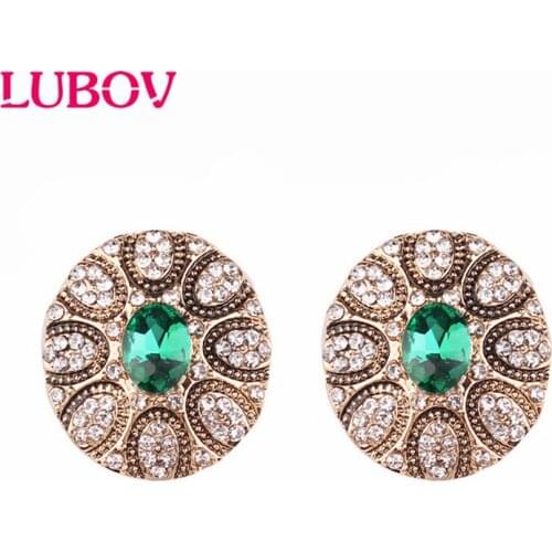 LUBOV New Micro Wax Inlay Hollow Stud Earrings Women Luxury Wedding Fashion Jewelry Anti Gold Natural Zircon Flower Earring
