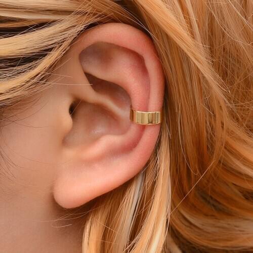 VAGZEB New Vintage Simple U-shaped Ear Cuff Non Pierced Clip Earring Trendy Punk Antique Color Small Flower Carved Hollow