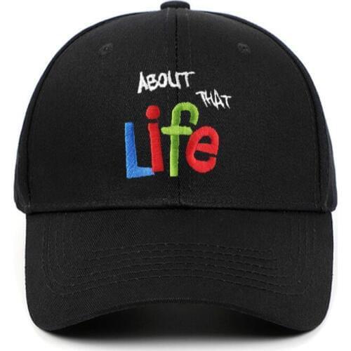 About that life cap colorful letter embroidery dad hat outdoor snapback hat hiphop streetwear hip hop men baseball cap dropship