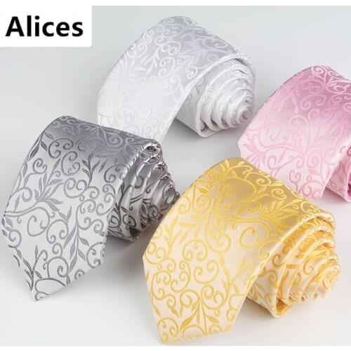 Men Necktie Self-tied Neckties Stripe Neckcloth Neckwear Formal Tie Rose Sky Blue Pink Gold Florwer Ties