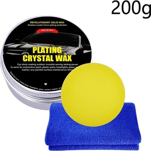 Car Wax Crystal Plating Set Hard Glossy Carnauba Wax Paint Care Coating Tiny Scratch Repair polish With Sponge And Towel