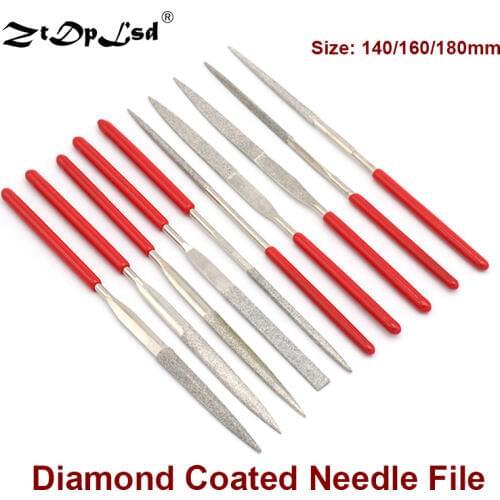 10Pcs/Lot 140/160/180mm Assorted Diamond Coated Needle File Set Mini Rasp For Ceramic Glass Steel Hobbies And Crafts Hand Tools