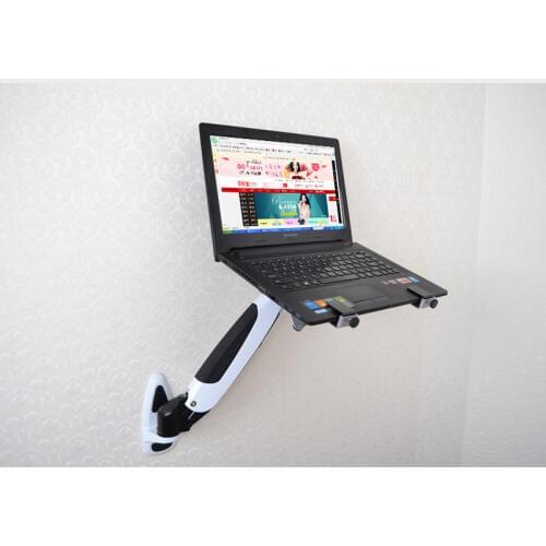 Wall Mount Laptop Holder Gas Spring Arm Aluminum Alloy Full Motion 10-17 inch Laptop/ Notebook Mount Support Stand Lapdesk