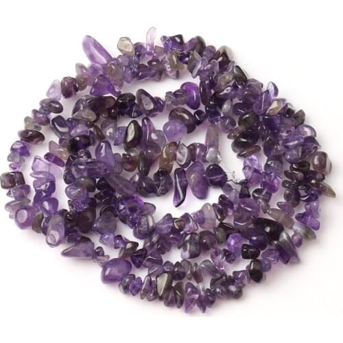 Natural Purple Amethysts Beads Irregular Chips Loose Gravels Stone Beads for Jewelry Making DIY Bracelet Necklace 33inch