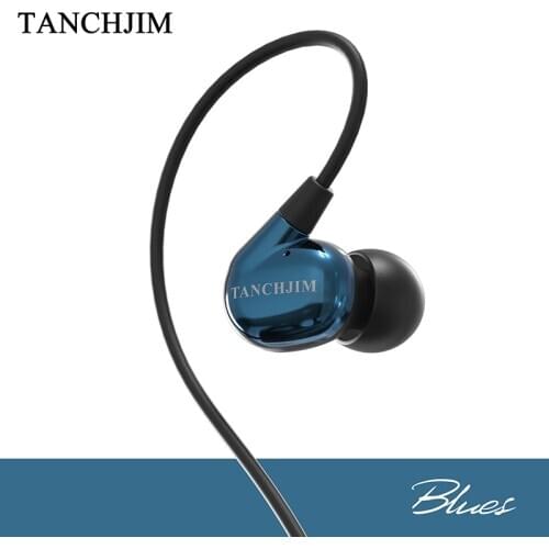 TANCHJIM Blues In-ear Earphones Dynamic 3.5mm Line Type HiFi Heavy Bass Music Monitor DJ Studio Earbuds