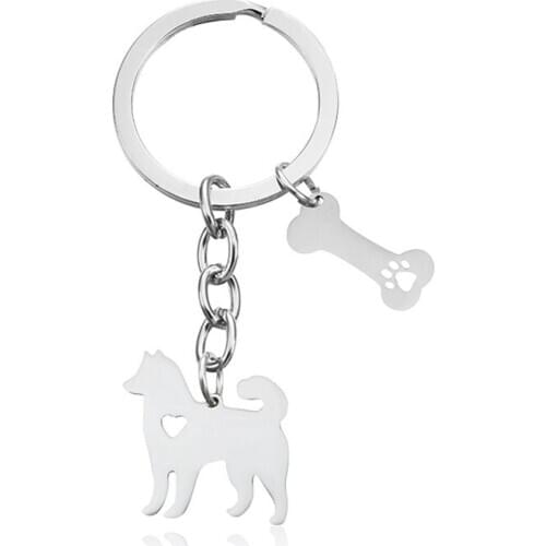 Elfin New Alaska Malamute Keychains Fashion Pet Memorial Jewellery High Quality Women Men Female Male Car Bag Key Chains