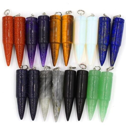 ASHMITA Bullet Crystal Pendant Fashion Gift for Men and Women Healing Crystals Chakra Point beads Necklace
