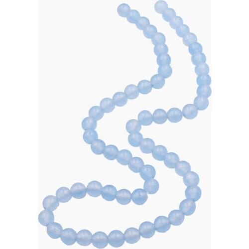 Transparent Aquamarines Chalcedony Stone Round Beads for Jewelry Making Loose Spacer Beads Jades Crystal DIY Accessories 15" B24
