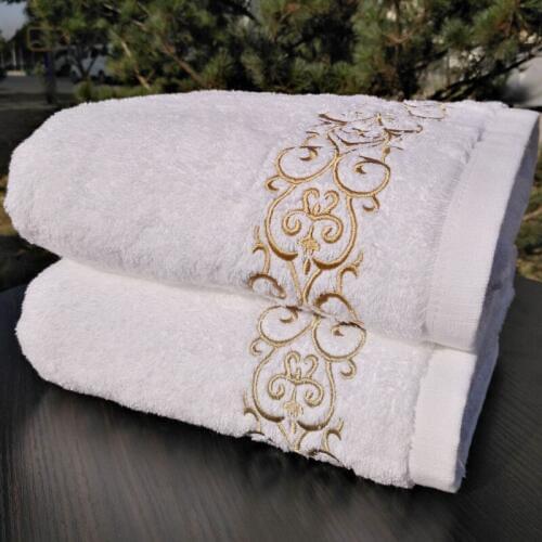 Luxury 5 Star Hotel Bath Towel Size 70*140cm 32S Embroidery Cotton White Towels Swimmer Sunbath Beach Towel Sofa Kids Towels