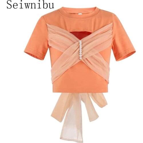 Женские футболки с коротким рукавом Seiwnibu China At AliExpress