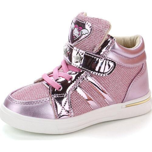 Skoex Children Shoes Girls Hook Loop Fashion Soft Sole Sneakers Breathable Lightweight Skate Shoe Kids Casual Sport Running Shoe