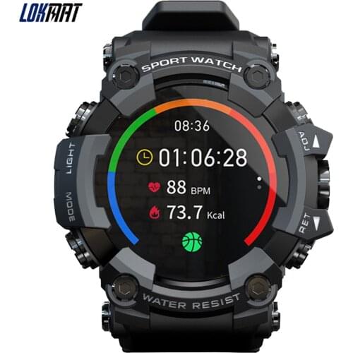 LOKMAT ATTACK 1.28“ Touch Smart Watch Blood Pressure Detecting IP67 Waterproof Smartwatches Heart Rate Monitoring Sports Watches
