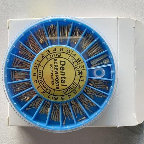120pics Dentist Tool Dentistry Dental Gold Plated Materials Screw Post Files Root Canal Instruments Teeth Whitening Equpment