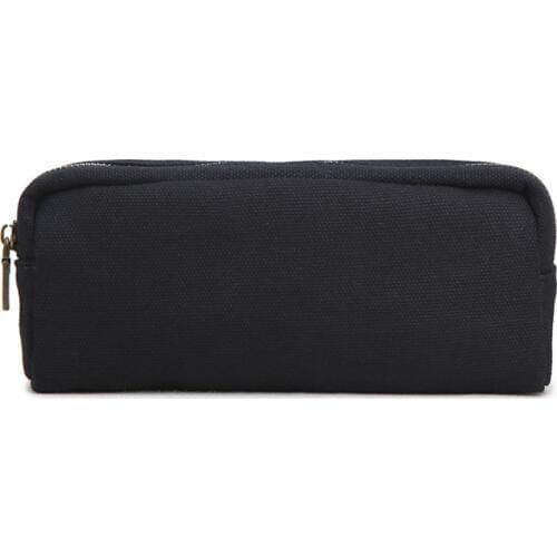 High-value simple canvas men and women pencil bag Japanese net red retro style literary stationery box ins tide