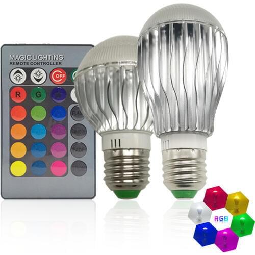 LED Bulb Color Changing Light with Remote Control 3W 9 E27 RGB+Daylight White LED Bulbs Dimmable LED Light Bulb