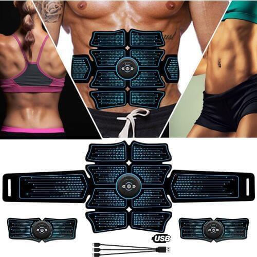 EMS Abdominal Muscle Trainer Fitness Equipment Exercise Stimulator Device Machine Body Slimming Burning USB Charging Ab Roller