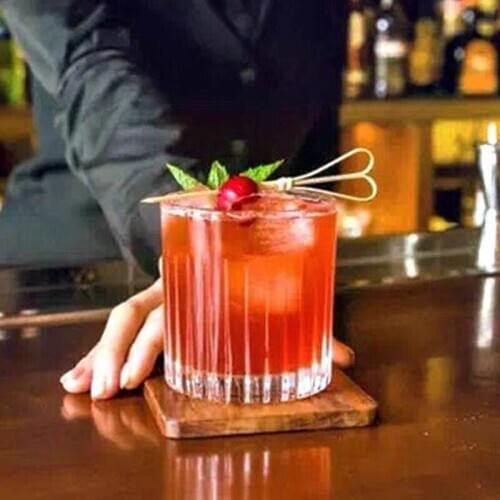 Japanese-style retro striped whiskey glass ins Yan value glass cup wine cup bar classical cocktail cup