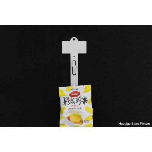 500 pcs PP plastic Hanger commodity holder hook strip Retail Hanging Clip Strip 6 hooks Display fixture