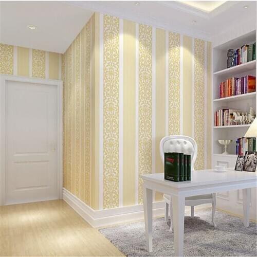Wellyu обои Simple European-style vertical striped wallpaper three-dimensional embossed bedroom living room full of wallpapers
