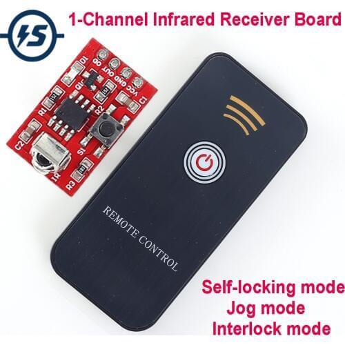DC 3V-5V 1-Channel Wireless Infrared Receiver Board Module with Remote Controller For Learning DIY Kit