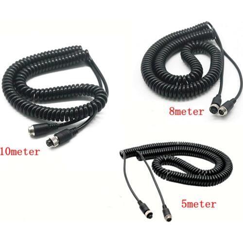 1pcs Spring video reversing image semi-trailer connection line camera monitoring line spiral truck aviation head extension cord